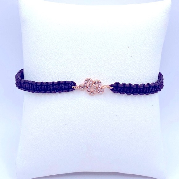 Stella & Dot Dainty Rose Gold Rhinestone Snake Charm Bracelet - Picture 1 of 5